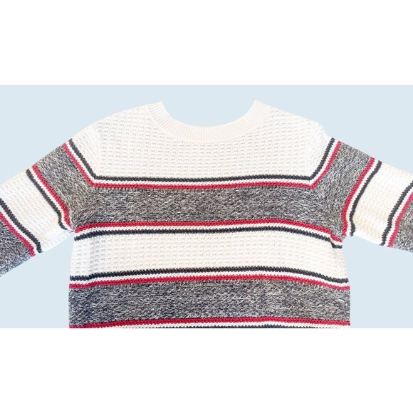 BARBOUR Merseyside Striped Textured Crew Neck Sweater Size 8 - Picture 4 of 8